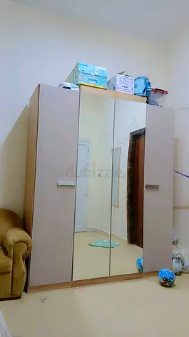 Large 4-Door Wardrobe with Full-Length Mirrors - Good Condition