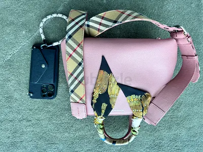 Burberry Handbag with Scarf and Detachable Strap