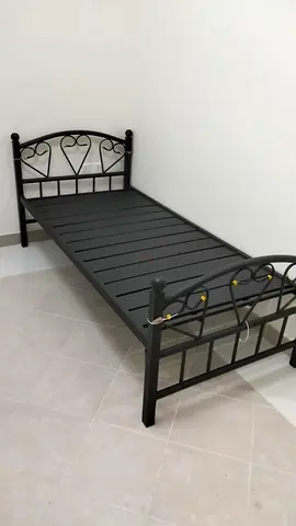 Single metal bed frame with headboard and footboard - sturdy black used one good condition