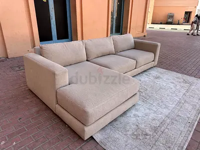 Premium Quality Crate&Barrel L Shape Sofa Beige