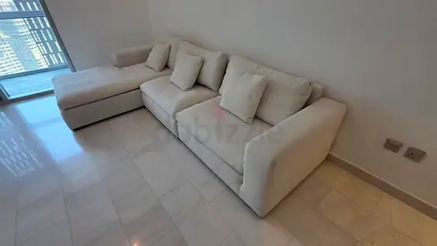 Amazing Condition Marina home Feather filled lshape sofa beige comfortable