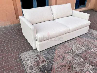 Stylish Modren Crate&Barrel Lounge Deep feather 🪶 filled Sofa Beige