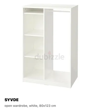White kids Open Wardrobe SYVDE 80x123 cm