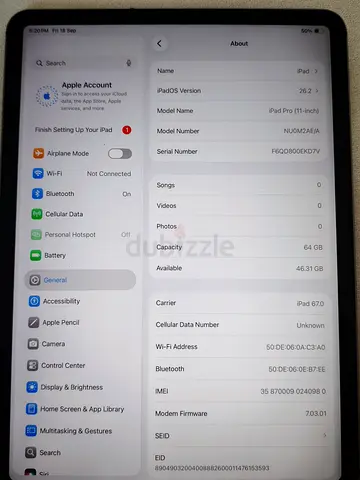 iPad Pro 11-inch (1st gen) 64GB + Cellular - Good Condition, Ready to Use