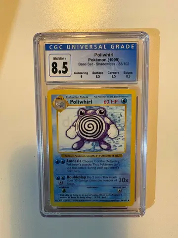 1999 Pokémon Base Set Poliwhirl CGC 8.5 Graded Card (Encapsulated)