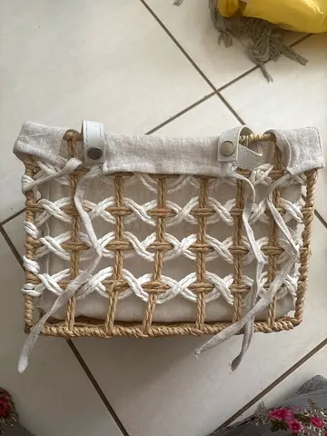 Woven Storage Basket with Fabric Liner