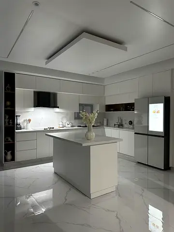 Modern White Kitchen Island