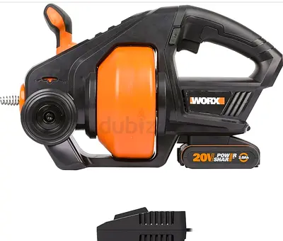 Worx 20V Cordless Drain Auger / Pipe Cleaner - Portable and Battery Powered