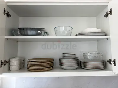Set of Dinner Plates, Bowls and Glass Serving Dishes - Good Condition