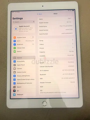 Ipad 7 128gb cellur +wifi