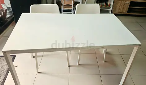 IKEA-White rectangular dining table - simple modern design