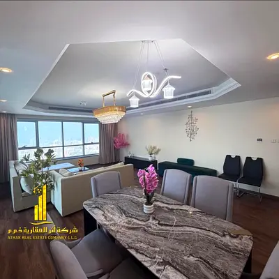 باطلالة بحرية شقة غرفتين وصالة مفروشة للإيجار الشهري في عجمان برج الكورنيش - شامل الفواتير مع جيم - مسبح - باركينج