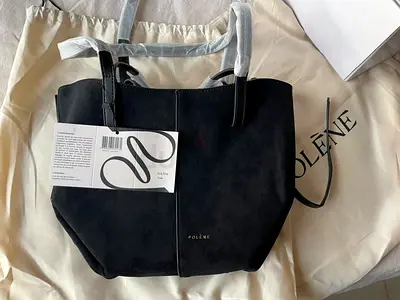 Polène Black Suede Vertical Tote Bag - New with Tags