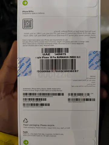 Apple iPhone 18 Pro 256GB — Brand New Sealed (Glacier)