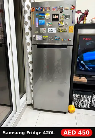 Samsung 420L Fridge – Top Mount Freezer, Digital Inverter – AED 450