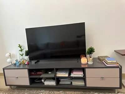 Modern TV Entertainment Unit with Storage - Grey