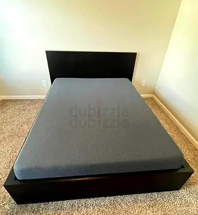 Ikea Queen size bed with mattress and storage drawers