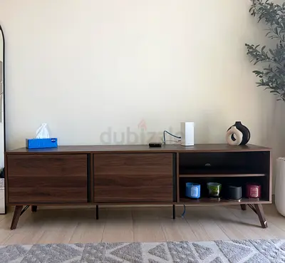 Modern Wooden TV Unit - Walnut Finish