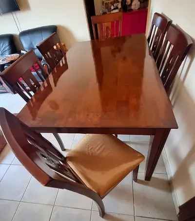 Wooden Dining table with 6 chairs,Price is negotiable