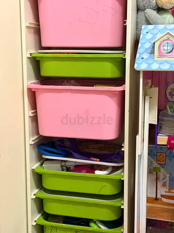IKEA Trofast style storage unit with colorful bins — good condition