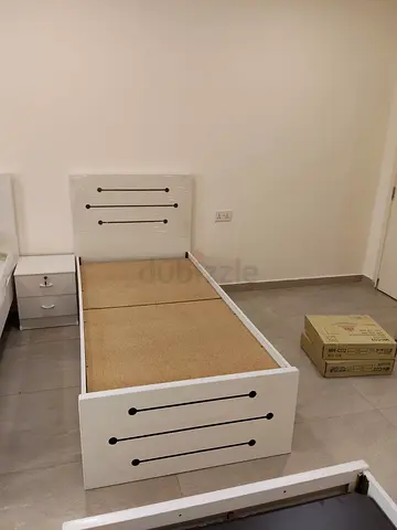 Single white wooden bed frame with headboard and footboard - good condition