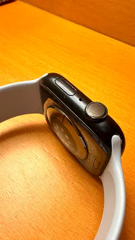 Apple Watch Series 7, GPS model with white and midnight black sport band