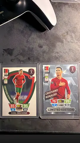 Cristiano Ronaldo Goal Machine and Limited edition 2022 World Cup Qatar Panini Fifa 365 Card