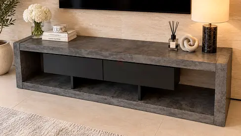 Modern Grey & Black TV Console