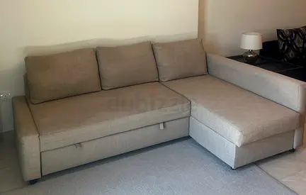 Light grey L-shaped sofa with chaise (good condition)