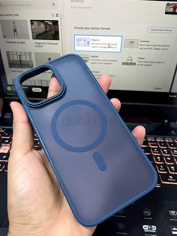 Used MagSafe-compatible iPhone 16 pro max Silicone Case (Blue) - Good Condition
