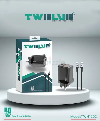 Twelve TWH1202 40W Fast USB Wall Charger with 2 Cables (Like New)