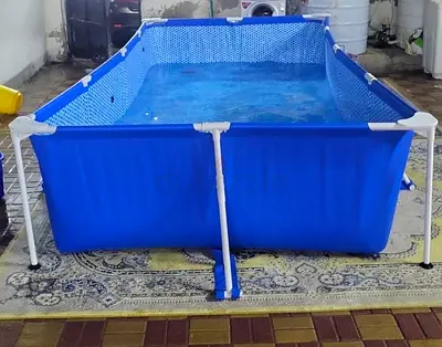 Used Rectangular Above-Ground Portable Family Pool - Blue