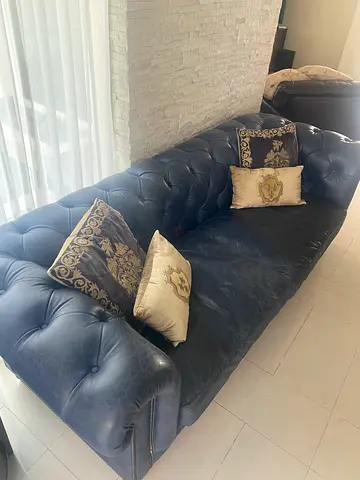 Marina Home  3-seater classic leather sofa