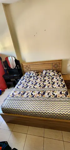 King bed frame with 8 inch spring mattress and side table and Dressinh Table  - good condition
