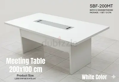 White 200x100 cm Meeting/Conference Table