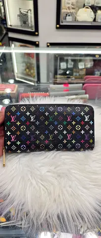 Pre-owned Louis Vuitton Multicolor Zippy Wallet - Black Canvas