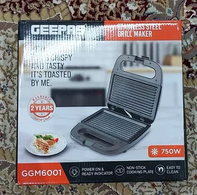 Geepas Stainless Steel Grill Maker GGM6001 - 750W