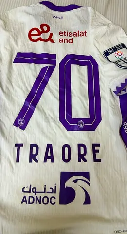 Al alain #70 Traore Football Jersey - White/Purple, Good Condition