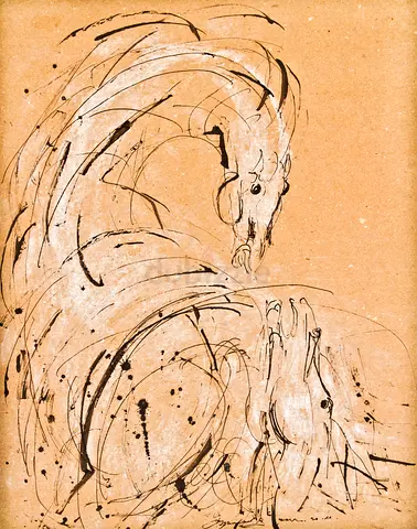 You, 76 x 65 cm, ink & pastel on canson (framed)