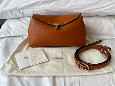 Toteme T-lock Clutch in Grained Leather