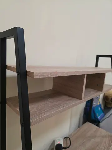 Wood and Black Metal Computer / Study Table