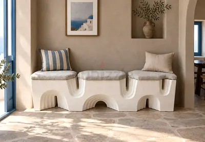 Solid wood bench