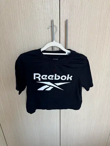 REEBOK Black Logo T‑Shirt, Men's Small