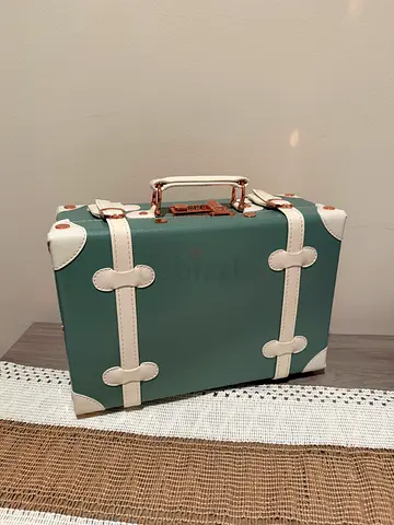Luxury Vintage Style Sage Suitcase Luggage