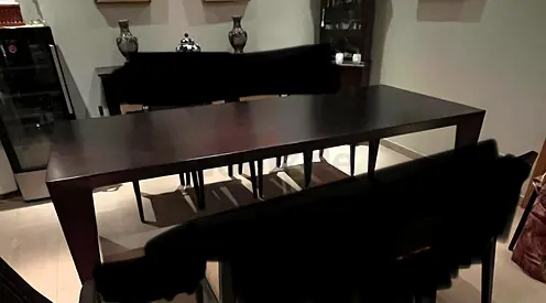 Modern Dark Wood Dining Table
