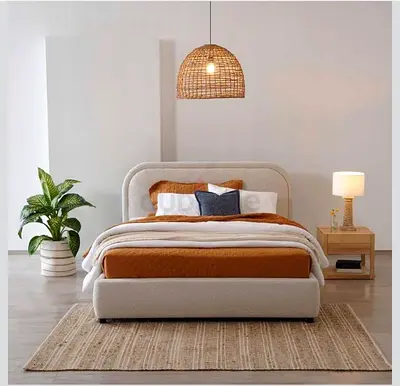 Menlo Queen Bed 160x200 Cm - Beige