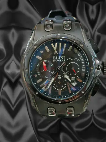 Elene Barokas Men's watch rubber strap battery operated for big wrist available
