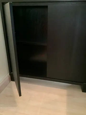 Dark brown/Black wooden bar cabinet   — good condition