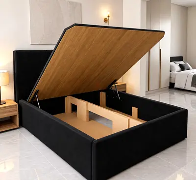 150×190 Cm New Queen size  Luxury Design Hydrolic storage bed For Sale