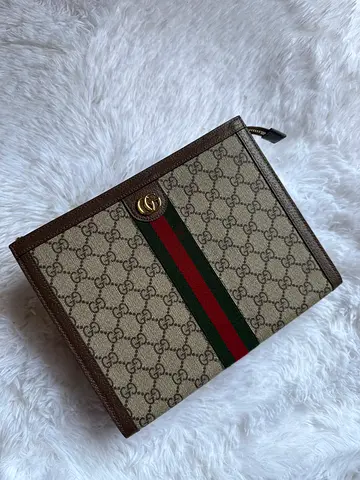 Gucci Ophidia GG Canvas Pouch / Clutch - Brown